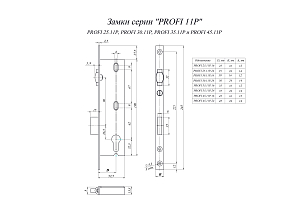 Замок врезной Гардиан ПРОФИ 25.11Р.24  #233989